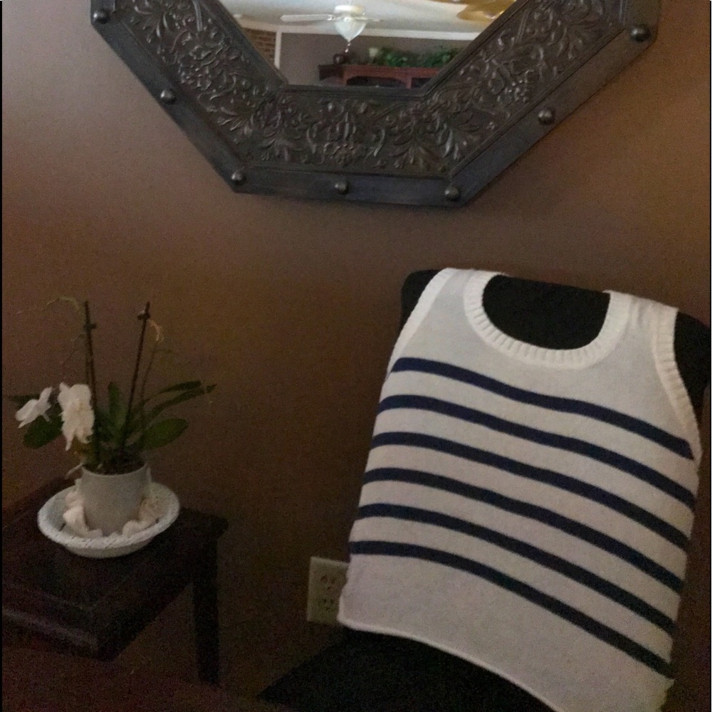 Sleeveless Tommy Hilfiger navy striped sweater